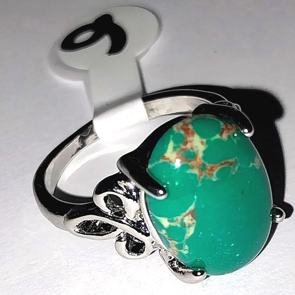 Vintage natural stone ring for Women sz 6